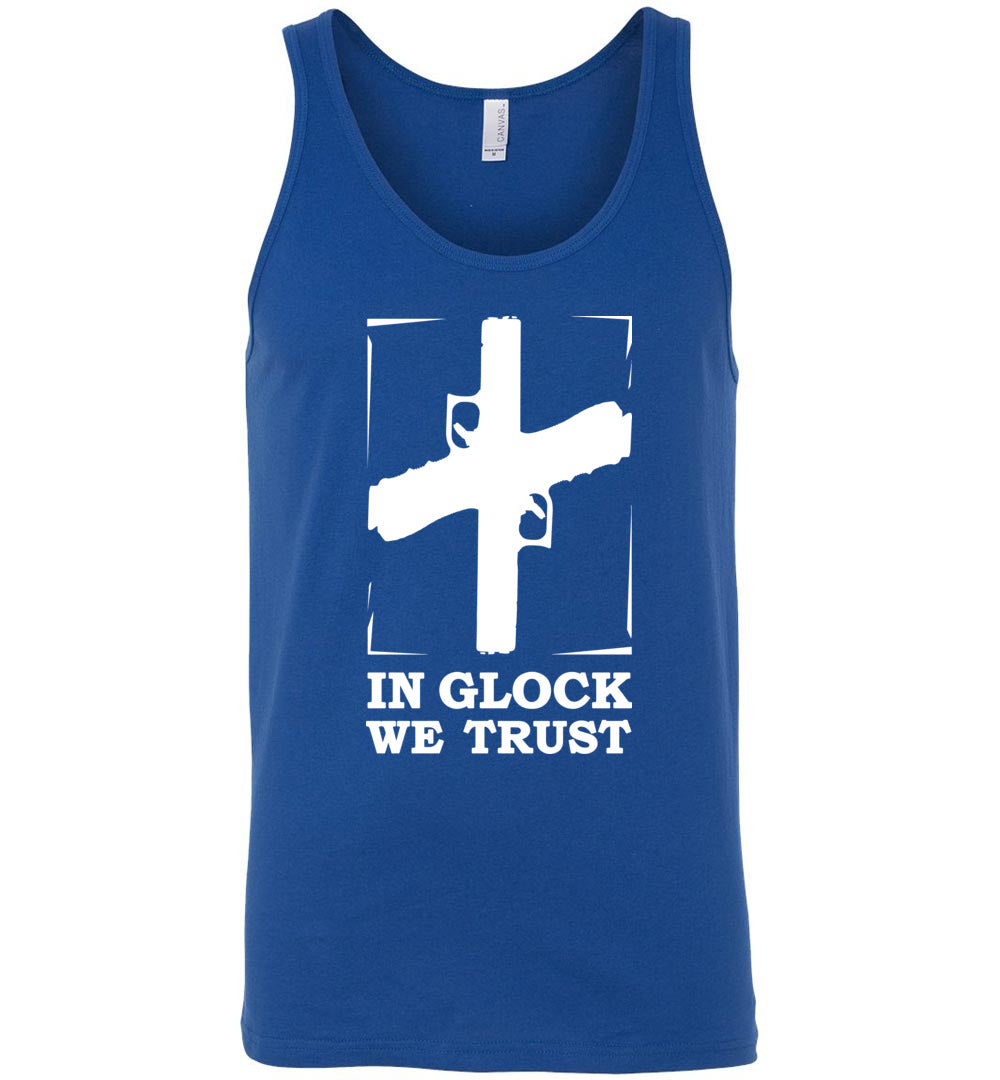 In Glock We Trust - Pro Gun Men’s Tank Top - Blue
