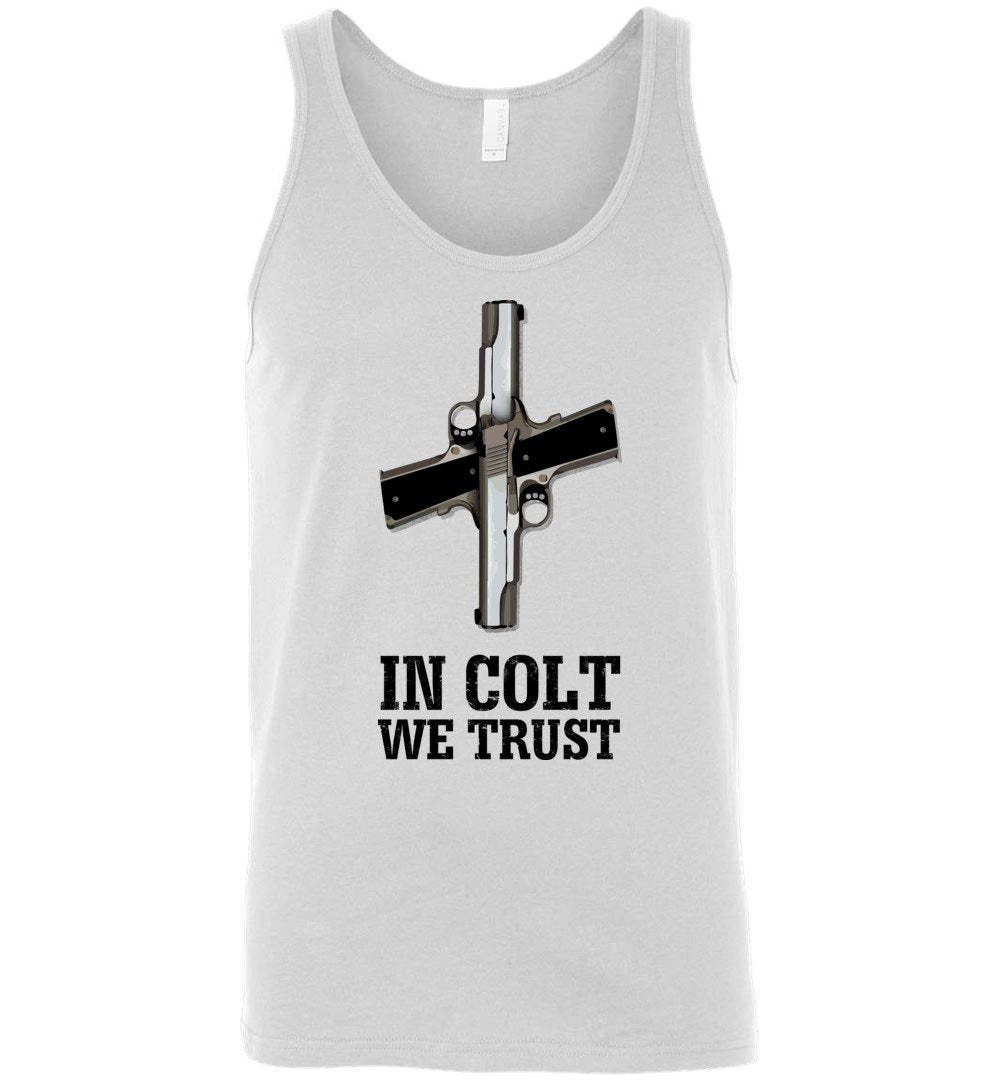 In Colt We Trust - Men's Pro Gun Clothing - White Tank Top