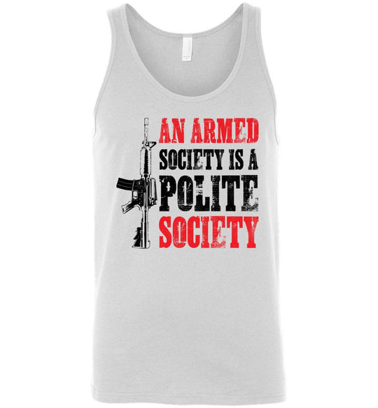 An Armed Society is a Polite Society - Shooting Men's Tank Top - White