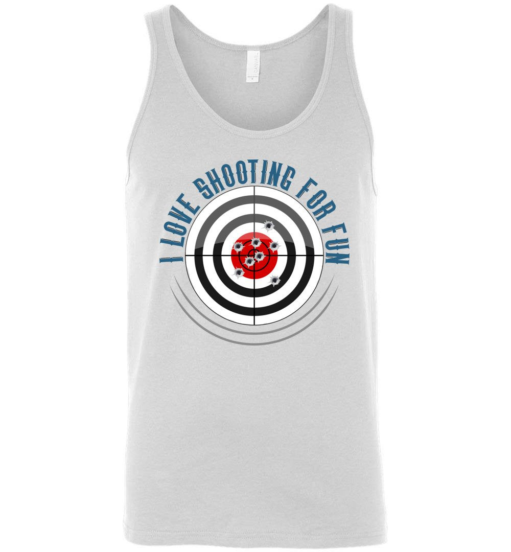 I Love Shooting for Fun - Men's Pro Gun Apparel - White Tank Top