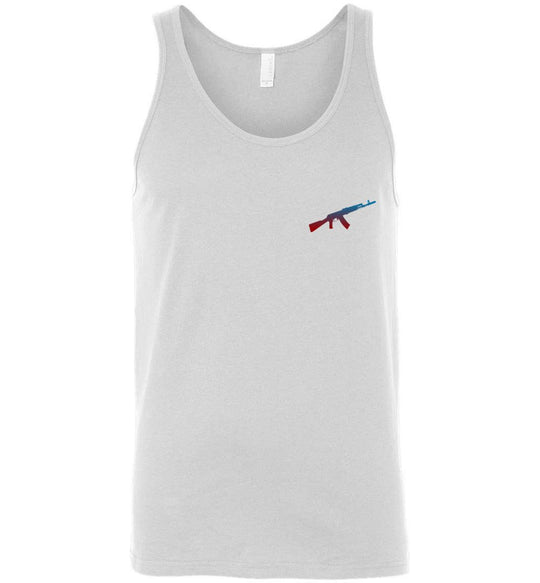 AK-47 AKM Rifle Silhouette Firearm Men's Long Sleeve Tshirt - White