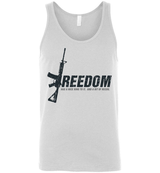 Freedom Has a Nice Ring to It. And a Bit of Recoil - Men's Pro Gun Clothing - White Tank Top