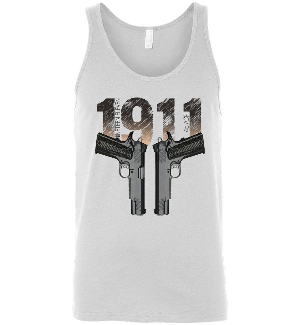 Colt 1911 Handgun - 2nd Amendment Long Sleeve Tee -  White