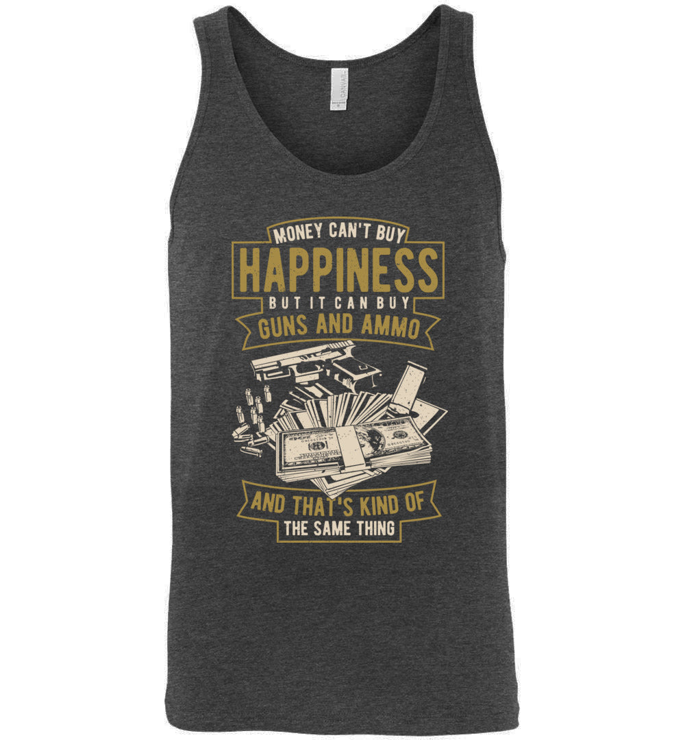 Money Can't Buy Happiness But It Can Buy Guns and Ammo - Men's Tank Top - Dark Grey Heather