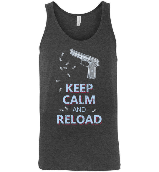 Keep Calm and Reload - Pro Gun Men's Tank Top - Dark Grey Heather