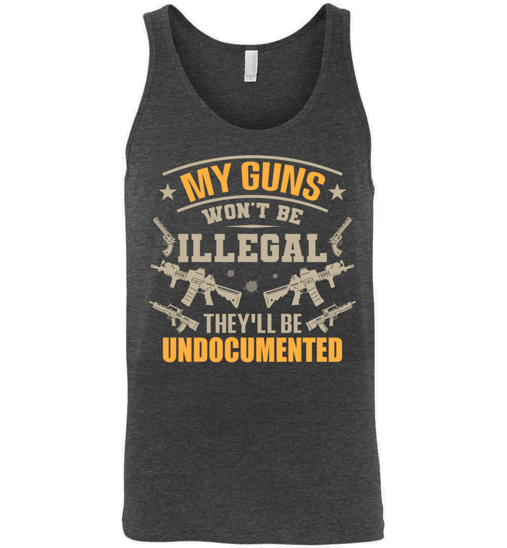My Guns Won't Be Illegal They'll Be Undocumented - Men's Shooting Clothing - Dark Grey Heather Tank Top