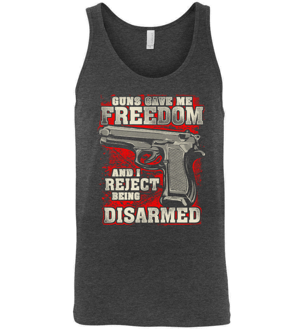 Gun Gave Me Freedom and I Reject Being Disarmed - Men's Apparel - dark grey heather tank top
