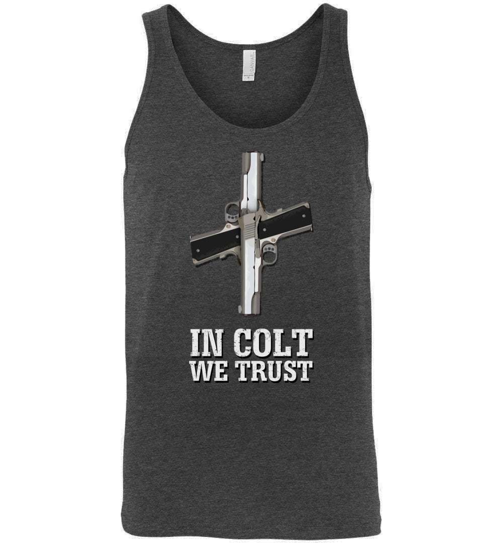 In Colt We Trust - Men's Pro Gun Clothing - Dark Grey Heather Tank Top