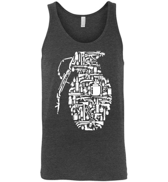 Grenade Made of Guns - Men's Shooting Tank Top - Dark Grey Heather