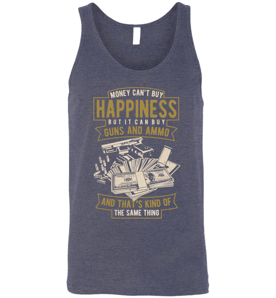 Money Can't Buy Happiness But It Can Buy Guns and Ammo - Men's Tank Top - Heather Navy