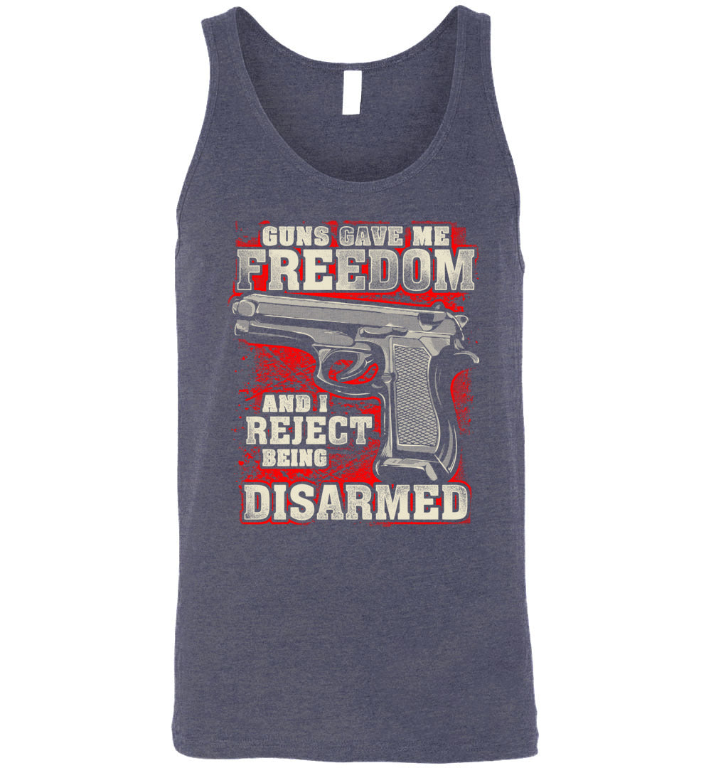 Gun Gave Me Freedom and I Reject Being Disarmed - Men's Apparel - heather navy tank top