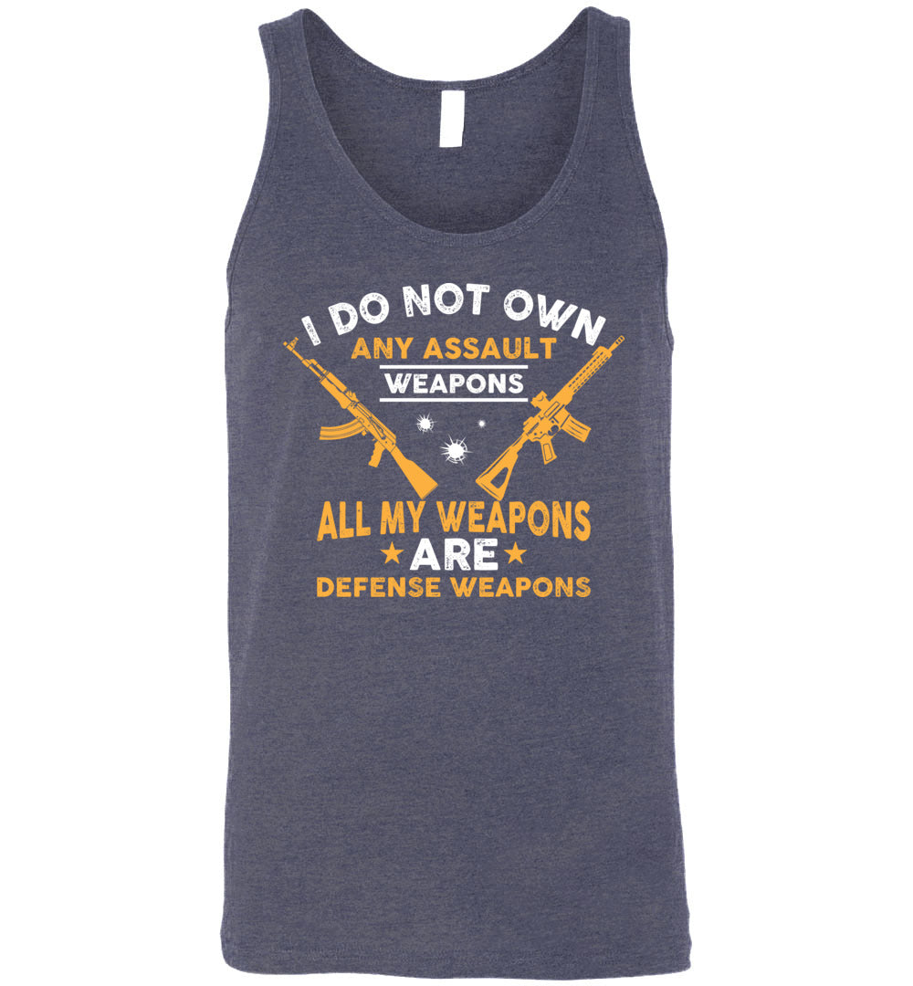 I Do Not Own Any Assault Weapons - 2nd Amendment Men's Tank Top - Heather Navy