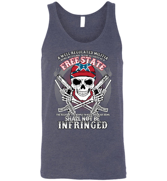 The right of the people to keep and bear arms shall not be infringed - Men's 2nd Amendment Tank Top - Heather Navy