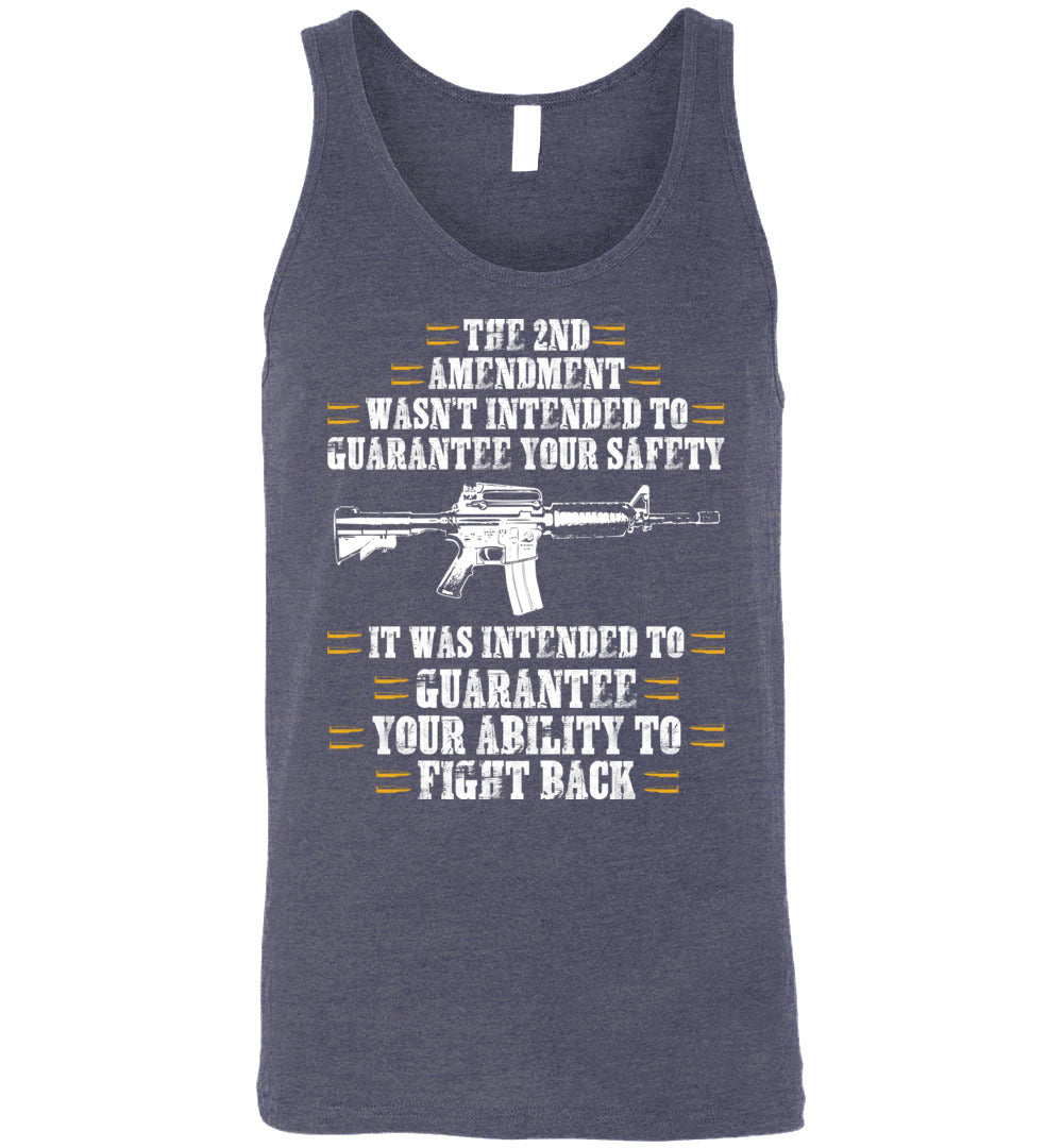 The 2nd Amendment wasn't intended to guarantee your safety - Pro Gun Men's Apparel -  Heather Navy Tank Top