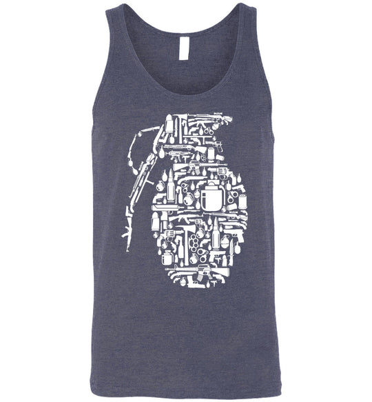 Grenade Made of Guns - Men's Shooting Tank Top - Heather Navy