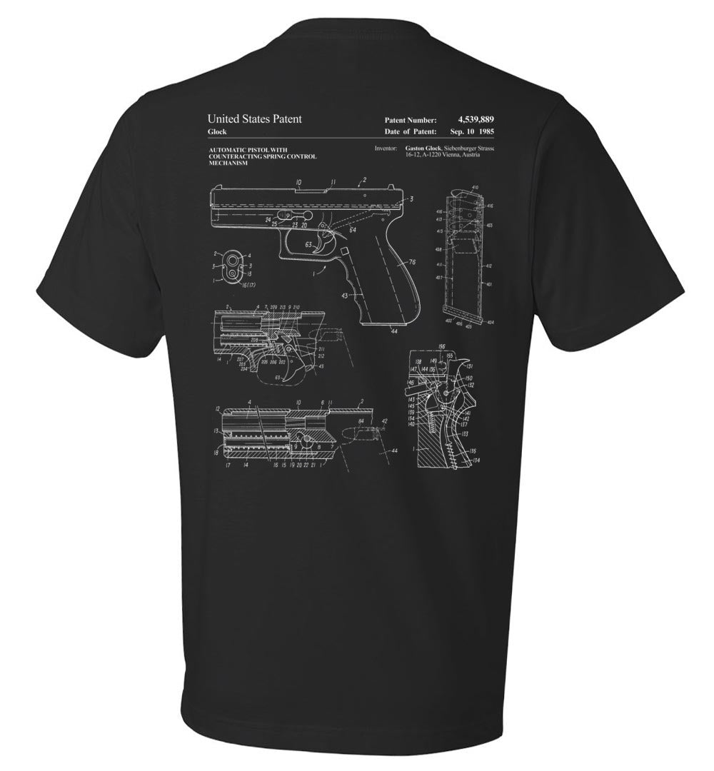 Glock Handgun Patent Men's T-Shirt - Back