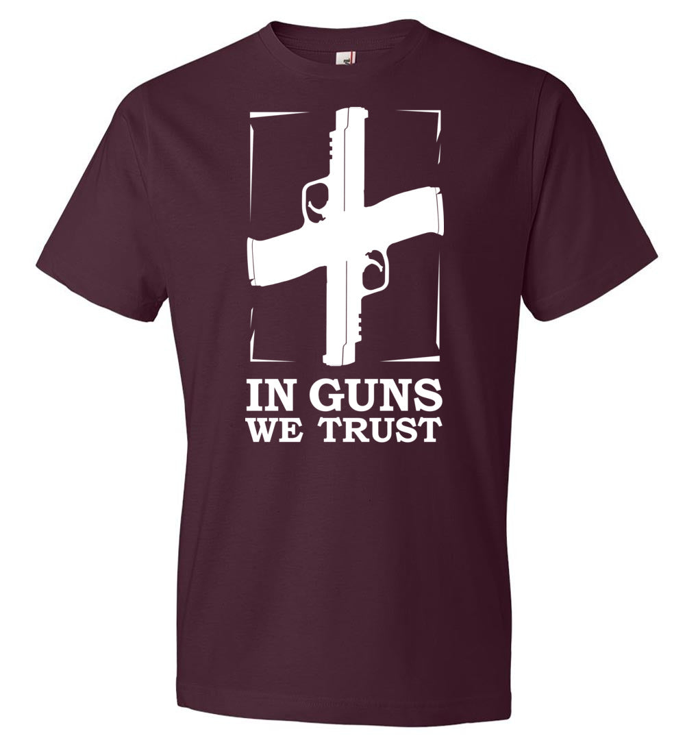 In Guns We Trust - Shooting Men's Tee - Maroon