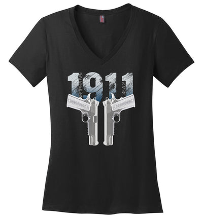 Colt 1911 Handgun 2nd Amendment Women's V-Neck Tee