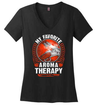 My Favorite Aroma Therapy - Pro Gun Women's V-Neck Tshirt - Black