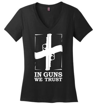 In Guns We Trust - Shooting Women's V-Neck Tee - Black