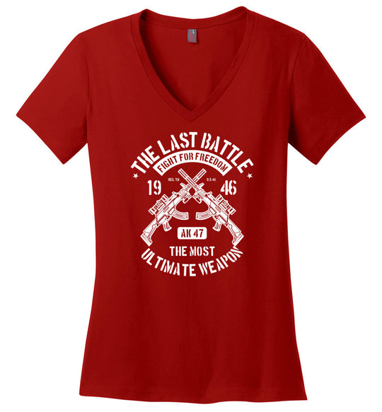 AK-47 The Most Ultimate Weapon - Women's Pro Gun V-Neck Tee - Red