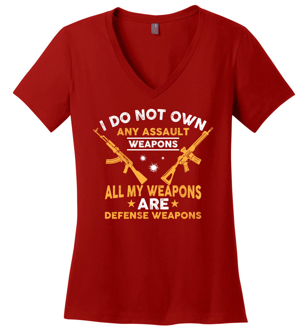 I Do Not Own Any Assault Weapons - 2nd Amendment Women's V-Neck T-Shirt - Red