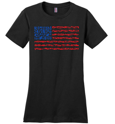 American Flag Made of Guns 2nd Amendment Women’s Tee - Black
