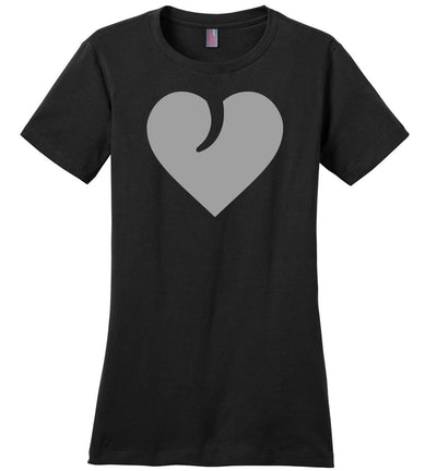 I Love Guns, Heart and Trigger - Ladies 2nd Amendment Apparel - Black Tshirt