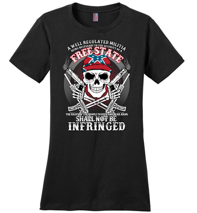 The right of the people to keep and bear arms shall not be infringed - Ladies 2nd Amendment Tee - Black