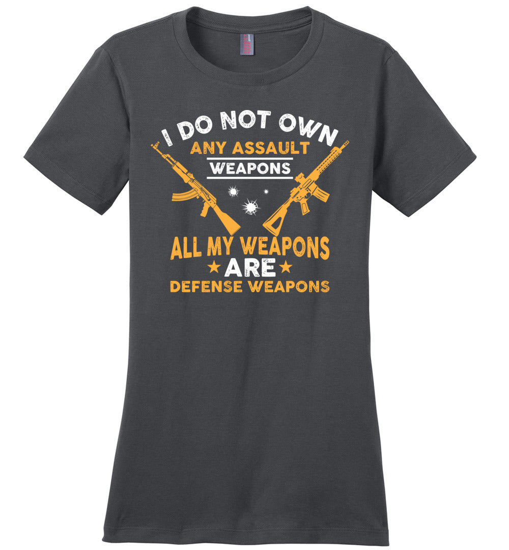 I Do Not Own Any Assault Weapons - 2nd Amendment Women's T-Shirt - Charcoal