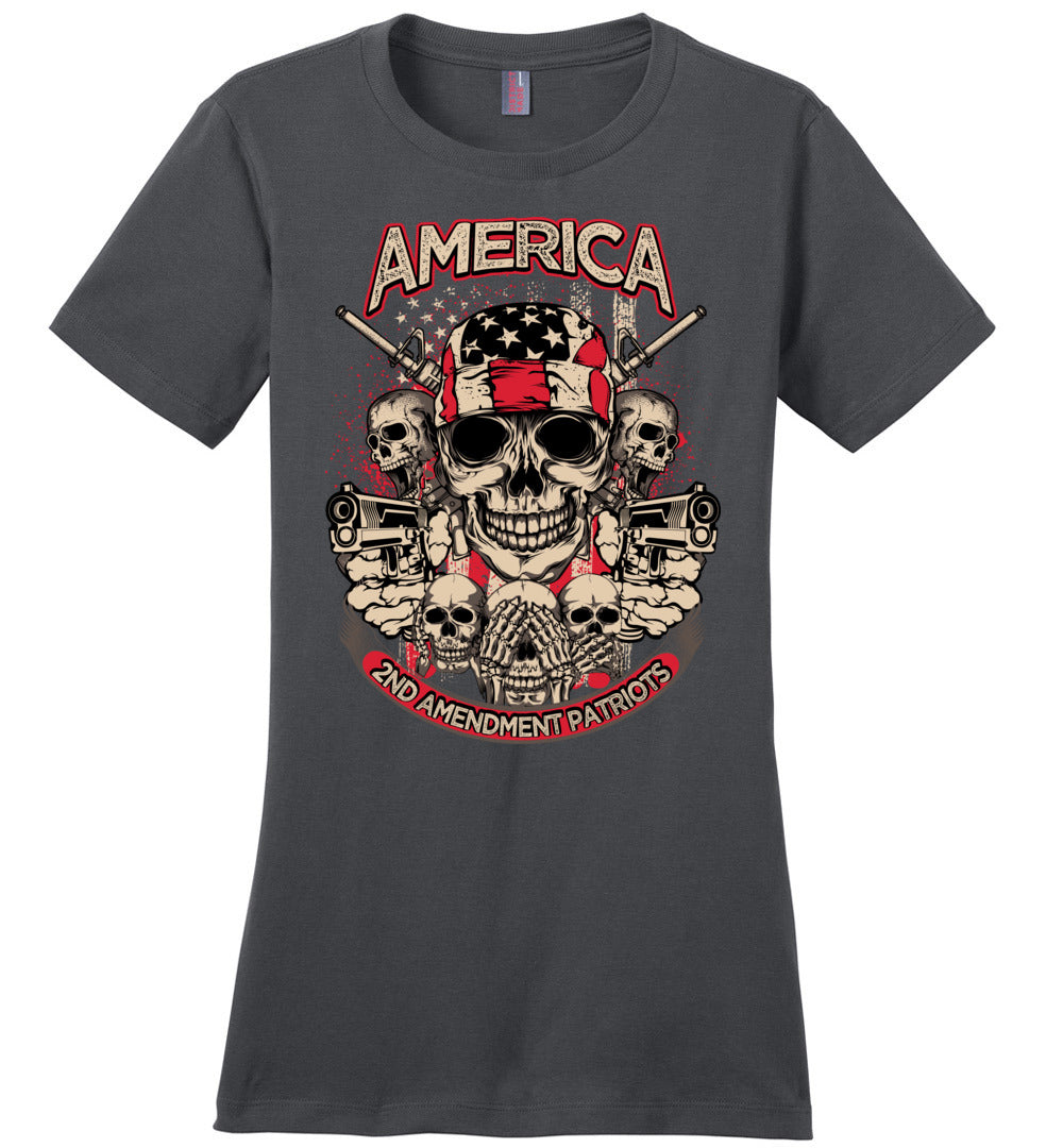 2nd Amendment Patriots - Pro Gun Women's Apparel - Dark Grey Tshirt
