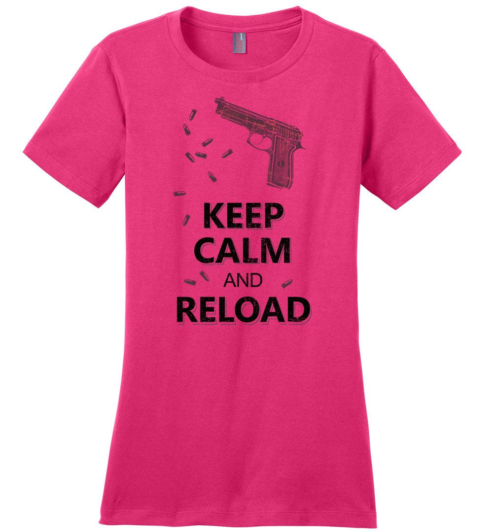 Keep Calm and Reload - Pro Gun Women's Tshirt - Dark Fuchsia