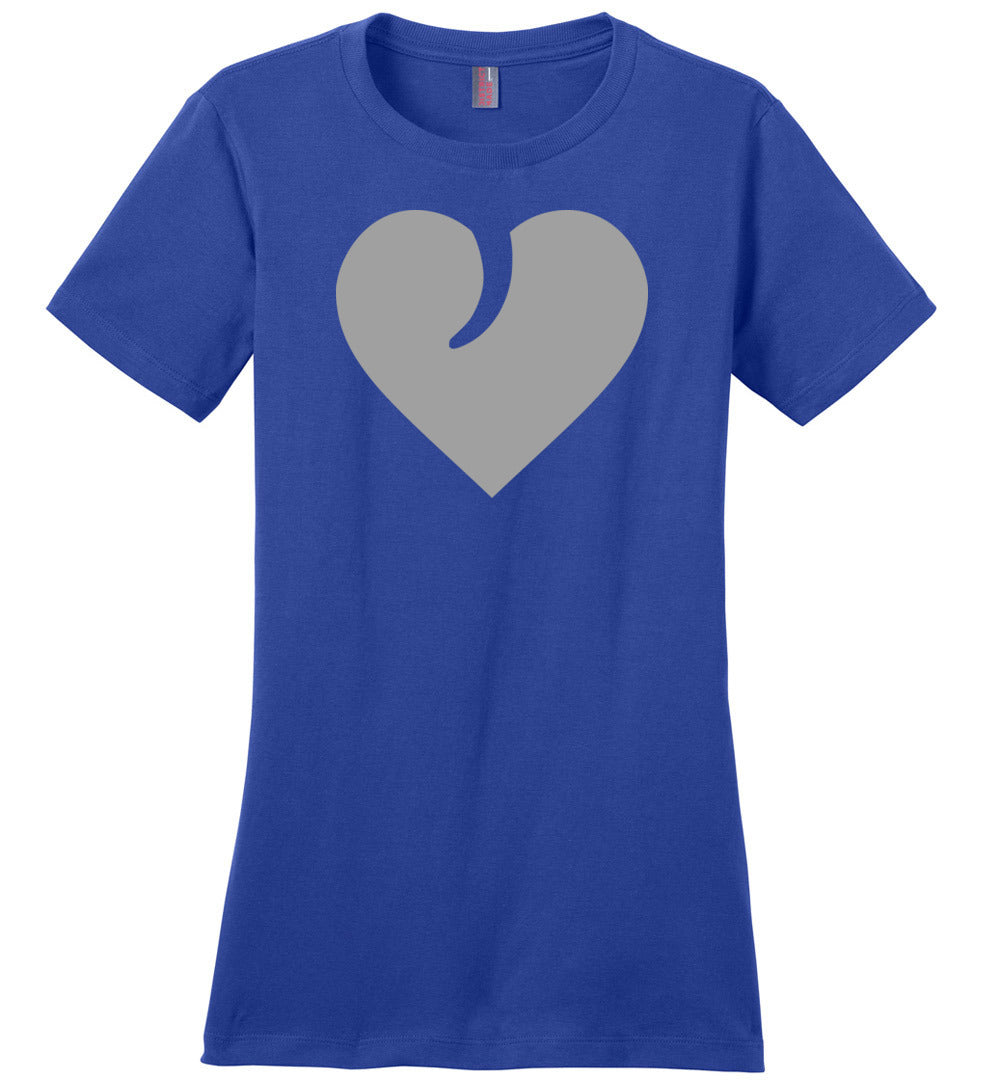 I Love Guns, Heart and Trigger - Ladies 2nd Amendment Apparel - Blue Tshirt