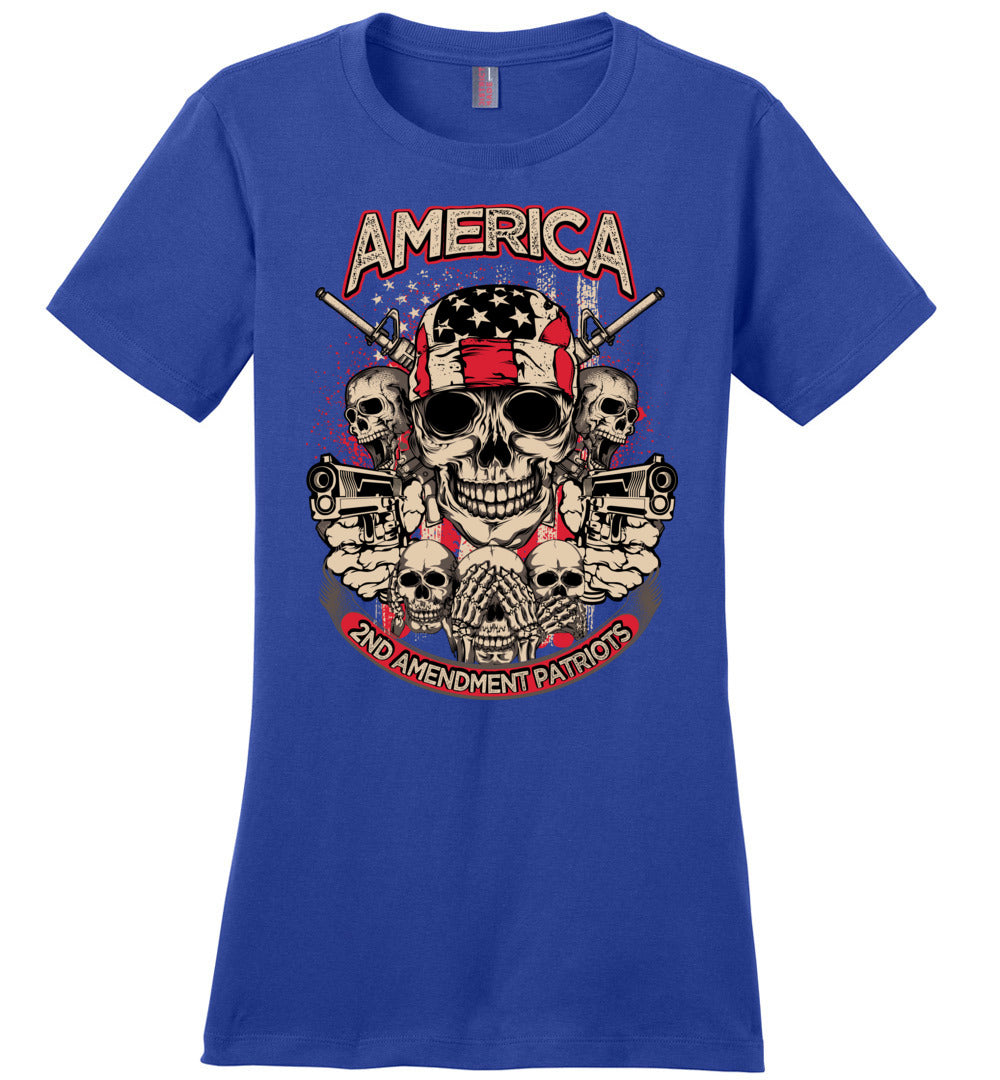 2nd Amendment Patriots - Pro Gun Women's Apparel - Blue Tshirt