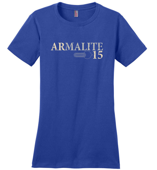 Armalite AR-15 Rifle Safety Selector Ladies Tshirt - Blue