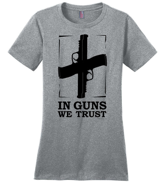 In Guns We Trust - Shooting Women's Tee - Heathered Steel