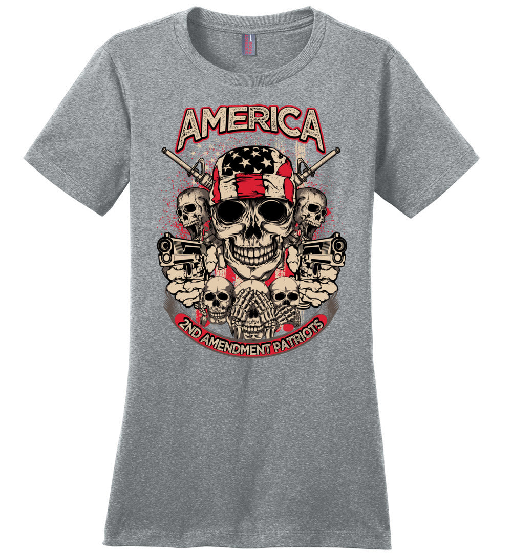 2nd Amendment Patriots - Pro Gun Women's Apparel - Heathered Steel Tshirt