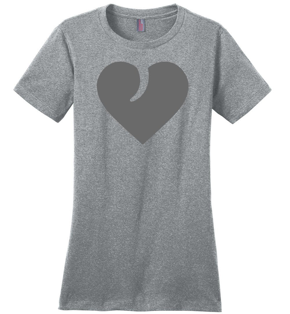 I Love Guns, Heart and Trigger - Ladies 2nd Amendment Apparel - Heathered Steel Tshirt