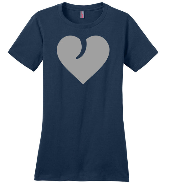 I Love Guns, Heart and Trigger - Ladies 2nd Amendment Apparel - Navy Tshirt