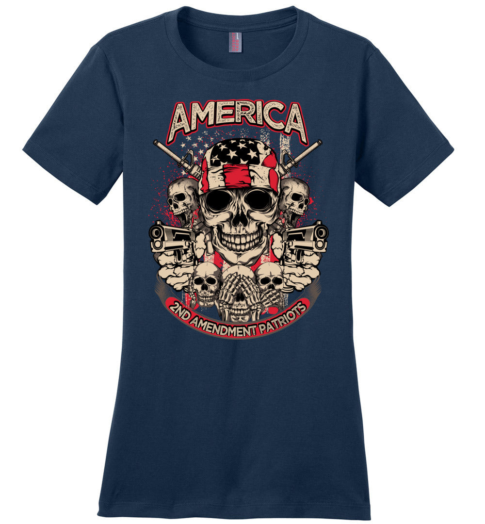 2nd Amendment Patriots - Pro Gun Women's Apparel - Navy Tshirt
