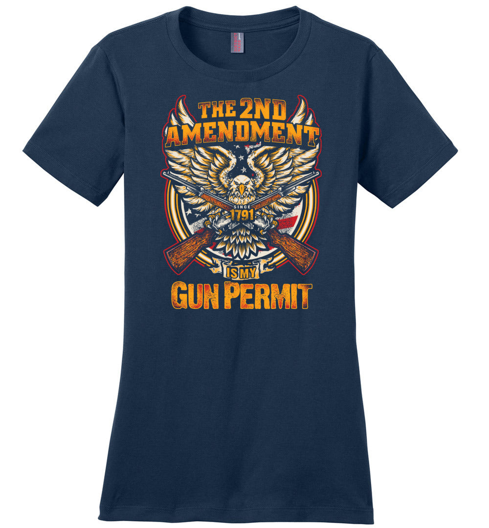 The 2nd Amendment is My Gun Permit - Women's T Shirts - Navy