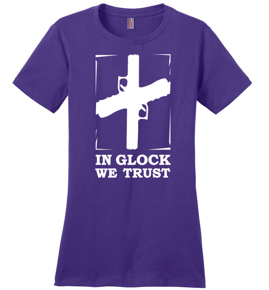 In Glock We Trust - Pro Gun Women’s t shirt - Purple