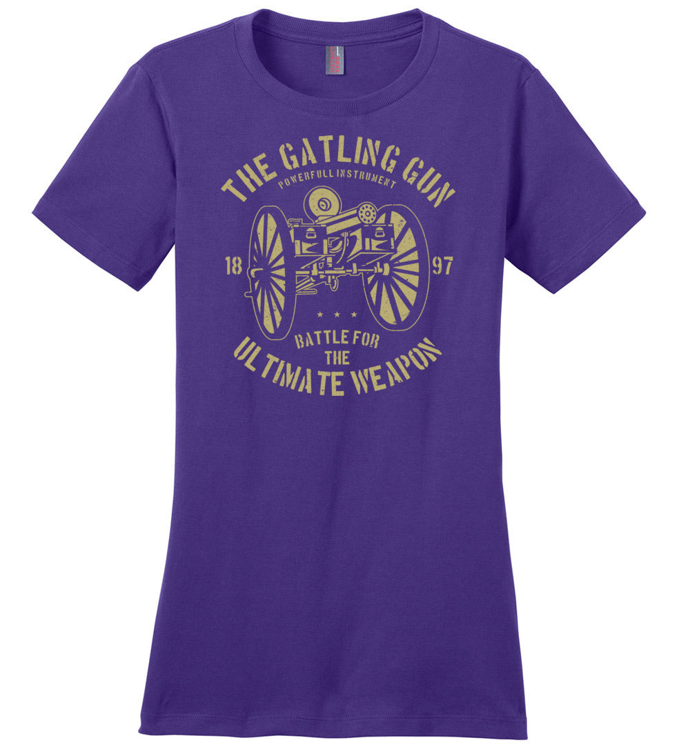 The Gatling Gun - Ladies Pro Gun Tee - Purple