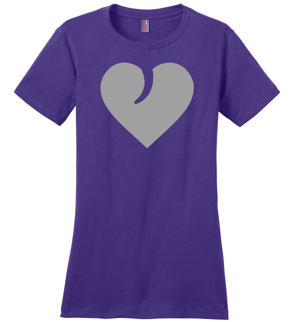I Love Guns, Heart and Trigger - Ladies 2nd Amendment Apparel - Purple Tshirt