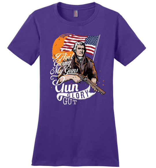 I Ain't Giving My Guns - Ladies 2nd Amendment T-shirts - Purple