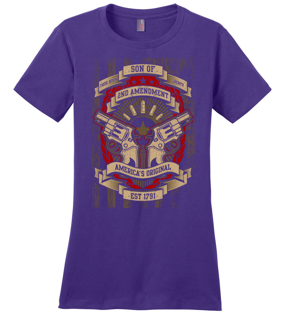 Son of Liberty 2nd Amendment Women's Apparel - Purple Tshirt
