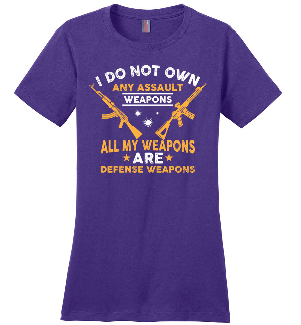 I Do Not Own Any Assault Weapons - 2nd Amendment Women's T-Shirt - Purple