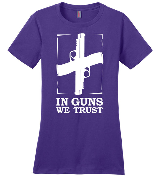 In Guns We Trust - Shooting Women's Tee - Purple