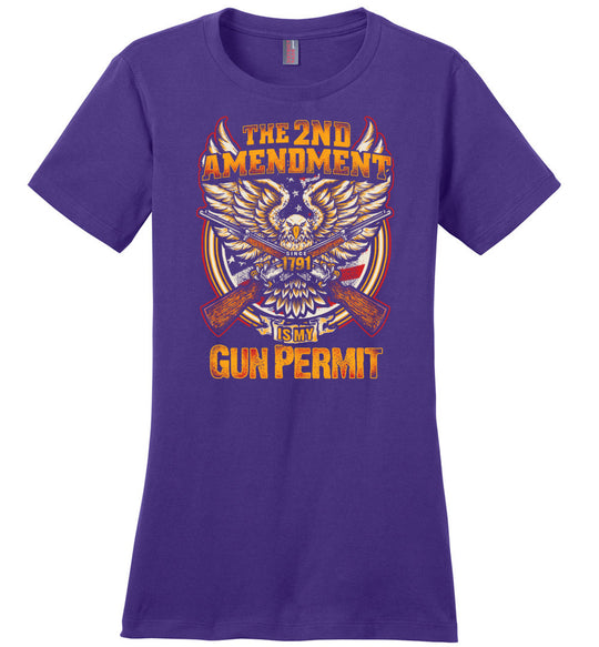 The 2nd Amendment is My Gun Permit - Women's T Shirts - Purple