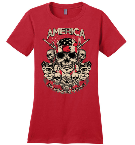 2nd Amendment Patriots - Pro Gun Women's Apparel - Red Tshirt